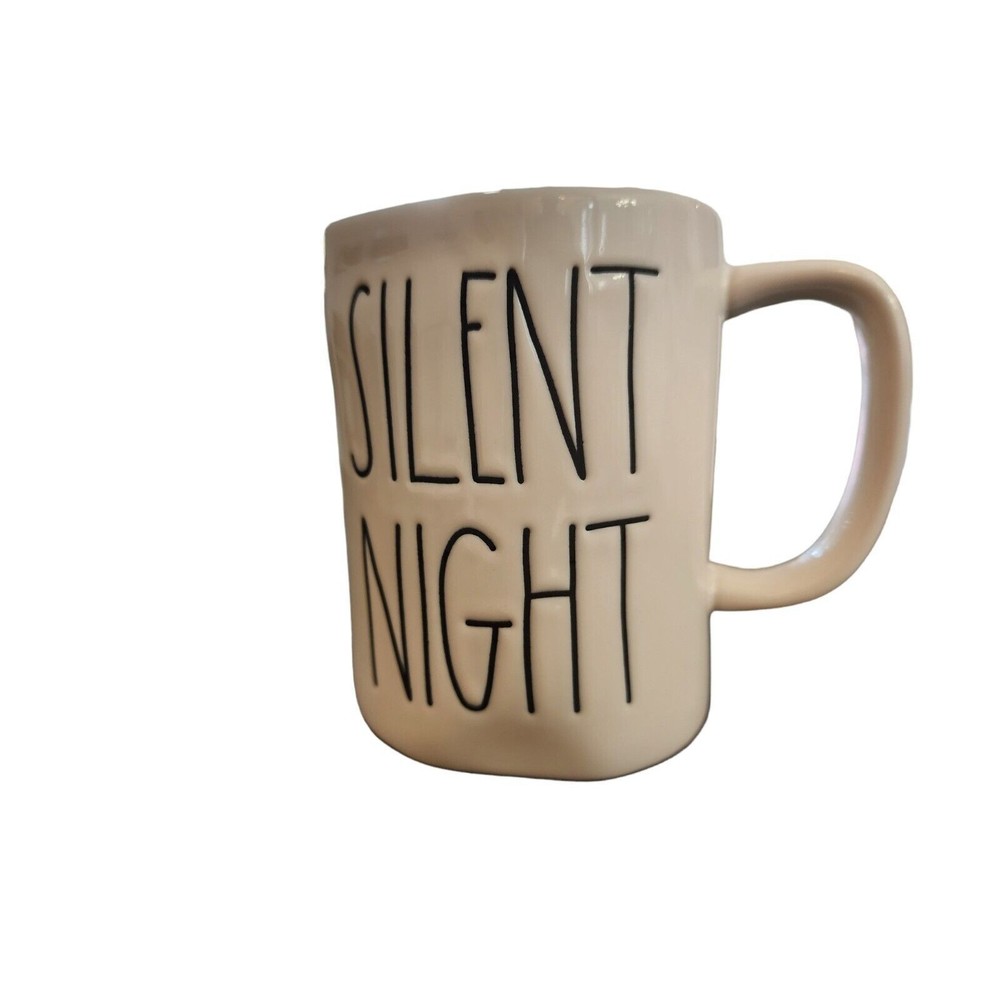 RAE DUNN Artisan SILENT NIGHT Mug White Christmas Holiday Tea Cup Coffee